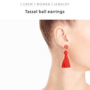 Jcrew Red Tassel Earrings